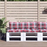 vidaXL Blazine za palete 2 kosa rdeče karirasto blago | Shoptok.si