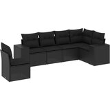 Maison Chic Seti vrtnega pohištva - Vrtna garnitura - Vrtni pohištvo set 6-delna z blazinami črna poli ratan, (21808003) | Shoptok.si