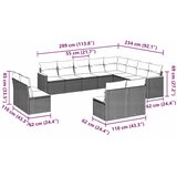  12-dijelni set vrtnih sofa od poliratana s jastucima crni | shoptok.hr