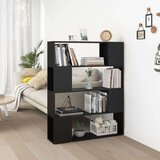 vidaXL Knjižna omara za razdelitev prostora črna 100x24x124 cm Cene