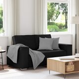 vidaXL Dvosedežna kavč Črna 120 cm Umetno usnje | Shoptok.si