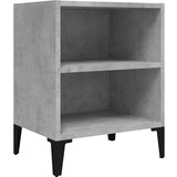  Noćni ormarić s metalnim nogama boja betona 40 x 30 x 50 cm - Beton siva 1 | shoptok.hr