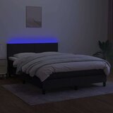  Box spring postelja z vzmetnico LED črna 140x200 cm blago, (20790731) | Shoptok.si