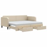  Dnevni krevet na razvlačenje s ladicama krem 80x200 cm tkanina | Eponuda.com