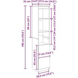 vidaXL Visoka omara črni hrast 37,5x35x180 cm inženirski les | Shoptok.si