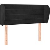  Uzglavlje s ušima crno 93x23x78/88 cm baršunasto | shoptok.hr
