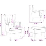  Fotelja s footstoolom 2 kom. Ružičasta Baršun | shoptok.hr