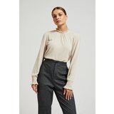Moodo Women's blouse with ruffle at the neckline - beige Cijene