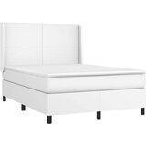  Box spring postelja z vzmetnico LED bela 140x200cm umetno usnje, (20899750) | Shoptok.si