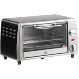 Nesta Mini pečica 10 L, srebrno-črna, 750 W, nastavljiva temperatura in časovnik, žar in pekač, 36,5×26×22 cm, električna pečica, (5000493713) | Shoptok.si