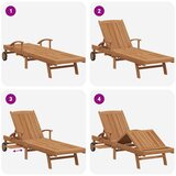  Ležaljka za sunčanje Smeđa 195 x 59 x 78,5 cm Čvrsto teak drvo | shoptok.hr