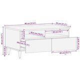 vidaXL Kava Stol s ladicama Crna 80 x 54 x 40 cm Čvrsto drvo manga | shoptok.hr