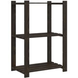  Za pohranu s 3 razine crni 60x38x90 cm masivna borovina | shoptok.hr