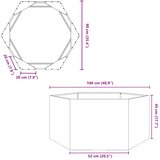  Vrtna sadilica crna šesterokutna 104 x 90 x 45 cm čelična | shoptok.hr