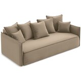 Makamii Svetlo rjava žametna raztegljiva/s prostorom za shranjevanje sedežna garnitura 225 cm Hula – | Shoptok.si