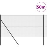 vidaXL varjeno žično ograjo s 13 stebri siva 1x50 m jeklo | Shoptok.si