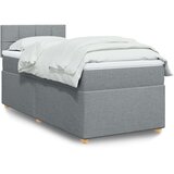 vidaXL Box spring postelja z vzmetnico svetlo siv 100x200 cm blago, (21291034) | Shoptok.si