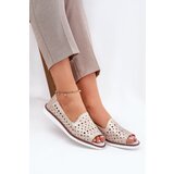 S. BARSKI Leather Perforated Ballet Flats With Open Toes S.Barski | Shoptok.si