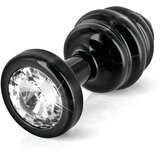 Diogol Anni - analni rebrasti dildo od bijelog kamena - crni - (3cm) | shoptok.hr