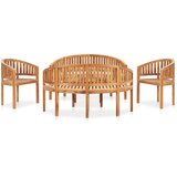 The Living Store Vrtna sedežna garnitura banana 5-delna trdna tikovina - Vrtna Sedežna Garnitura, (21459215) | Shoptok.si