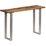 vidaXL Konzolna mizica predelan les in jeklo 120x35x76 cm Cene