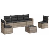 Maison Chic Seti vrtnega pohištva - Vrtna garnitura - Vrtni pohištvo set 7-delna z blazinami siv poli ratan, (21802121) | Shoptok.si