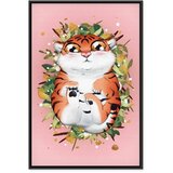  Slika - Tigger on the Grass (1 Part) Vertical 80x120 U crnom drvenom okviru | shoptok.hr