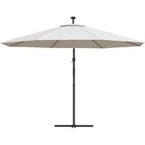  Konzolni vrtni suncobran LED s metalnim stupom 350 cm krem | Shoptok.si