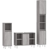  3-dijelni set kupaonskog namještaja siva boja hrasta drveni | shoptok.hr