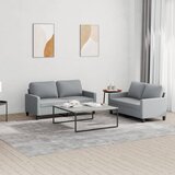  2-dijelni set sofa s jastucima svjetlosivi od tkanine | shoptok.hr