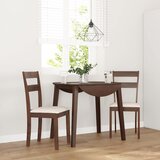 vidaXL Jedilni stoli z blazinami 2 kosa Brown Solid Wood Rubber Cene