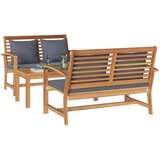  Sjedeća garnitura za vrt 3 kom. Prirodna Čvrsto teak drvo | shoptok.hr