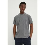 K+LUSHA Bombažna kratka majica moška, siva barva, KLFORCO TJ010PX