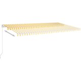  Tenda na ručno uvlačenje s LED svjetlima 600x350 cm žuto-bijela | shoptok.hr