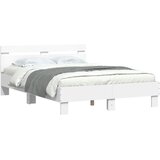  Okvir za krevet s uzglavljem i LED bijeli 135x190 cm | shoptok.hr