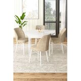 Hanah home Set Trpezarijski sto i 4 stolice, bež i bijela | Eponuda.ba