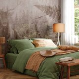  Foto tapeta - Forest motif - deer with antlers among fern leaves on concrete pattern 150x105 | shoptok.hr