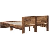  Okvir kreveta s uzglavljem s uzglavljem Staro drvo 140 x 200 cm | shoptok.hr
