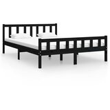 The Living Store Posteljni okvir črn iz trdnega lesa 120x200 cm - Posteljni Okvir, (21525706) | Shoptok.si