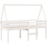  Visoki krevet s krovom bijeli 90 x 200 cm od masivne borovine | shoptok.hr