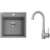 LAVEO Granitni sudoper Alena set s miješalicom i sifonom, sivi, 49x49 cm Cijene