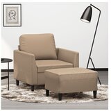 vidaXL Fotelja s tabureom boja cappuccina 60 cm od umjetne kože Cijene