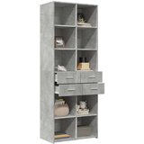 vidaXL Visoka omara betonsko siva 70x42,5x185 cm inženirski les | Shoptok.si