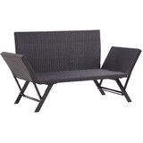  Vrtna klupa s jastucima 176 cm crna od poliratana | shoptok.hr