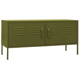 Maison Chic TV omarica - TV enota - Televizijska omarica olivno zelena 105x35x50 cm jeklo, (21702421) | Shoptok.si