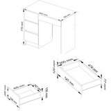 AKORD A-7 Računalniška Miza, Leva Izvedba, Hrast Sonoma/Bela, (5000332932) | Shoptok.si