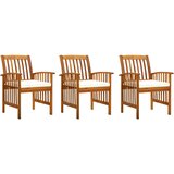 Maison Chic Vrtni jedilni stoli - Stol za vrt 3 kosi z blazinami trden akacijev les JS359, (21878681) | Shoptok.si