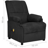  Masažna fotelja od crne mikrovlaknaste tkanine | shoptok.hr