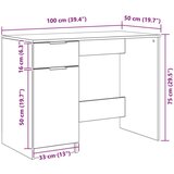  Crni hrast stol - 100x50x75 cm - Izrađen od konstruiranog drva | shoptok.hr