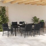  Vrtni set za objed 7 kom. Crna poliratan | shoptok.hr